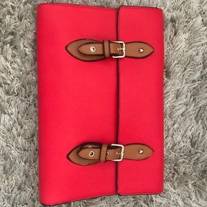 Faux red leather crossbody/clutch bag